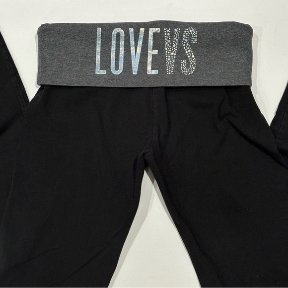 VICTORIA’S SECRET Women’s Cotton Mid-Rise Fold Over Yoga Leggings - size XS - Picture 2 of 6